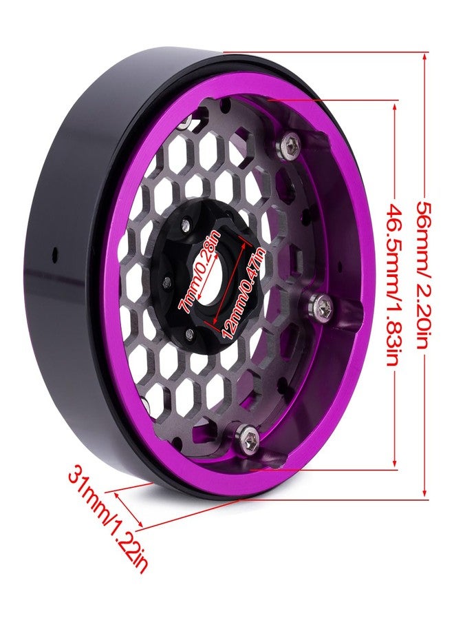 VNUHV 4Pcs Aluminum 1.9" Beadlock Wheel Rims for 1/10 SCX10 Pro TRX4 VS4-10 Gen8 Upgrade Parts (Titanium) - Image 4